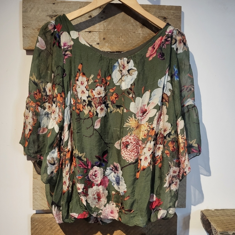 Bella Bra Floral Green Women's Top